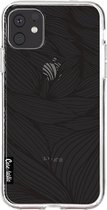 Casetastic Apple iPhone 11 Hoesje - Softcover Hoesje met Design - Wavy Outlines Black Print