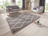 Scandinavisch vloerkleed Elle Decoration Abbe - grijs/crème 80x150 cm