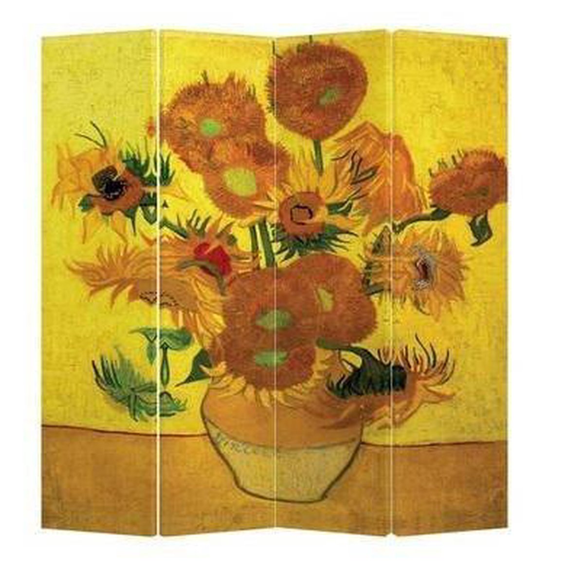 Fine Asianliving Kamerscherm Scheidingswand B160xH180cm 4 Panelen Van Gogh Zonnebloemen