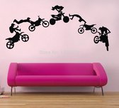 3D Sticker Decoratie Motorcycle Stunt Wall Sticker Motorbike Poster Wall Decal Vinyl Stickers Black Art Wallpaper Adesivo De Parede DIY Home Decor