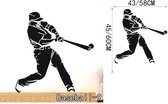 3D Sticker Decoratie Honkbalspeler Shorting With BIg Baseball Vinyl Wall Sticker Home Slaapkamer Art Design Sport Series Wallpaper - Baseball9 / Large