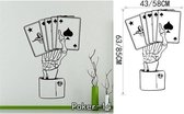 3D Sticker Decoratie Poker Decal Pro Kaarten Spade Club Hart Diamant Muursticker Pak Spelen Spelkamer Nacht Kelder Casino Dealer Deal Bet King - Poker14 / Small