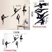 3D Sticker Decoratie Ballet DANSER Sexy Lady Vinyl Wall Art Kamer Sticker Decal Silhouet Vrouw Dace Deur Window Stencils Muurschildering Decoratie - 9061 / Medium