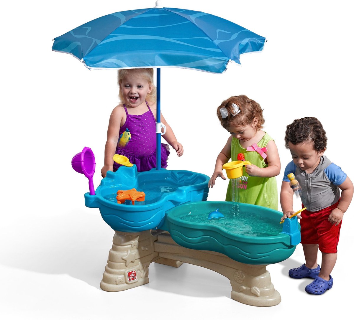 Step2 Spill and Splash Watertafel - Met 11 accessoires en parasol - Waterspeelgoed voor kind - Activiteitentafel met water voor de tuin / buiten — afbeelding 11