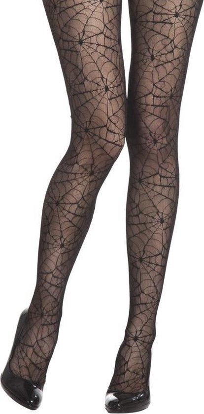 enthousiast Roeispaan pakket Halloween - Zwarte heksen panty met zwarte spinnenwebben voor dames |  bol.com