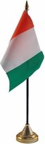 Ivoorkust tafelvlaggetje 10 x 15 cm met standaard