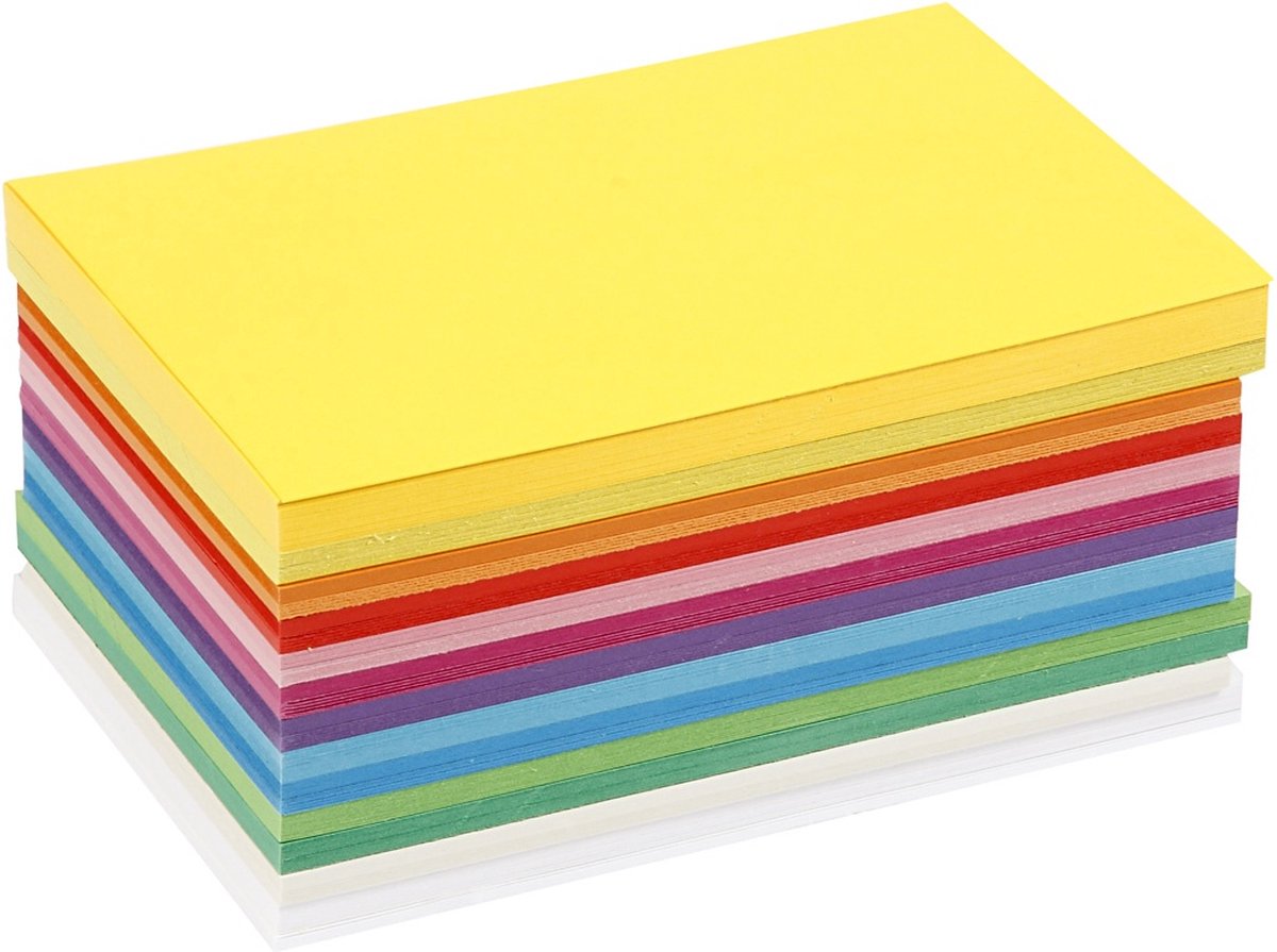 Happy karton, A6 10,5x15 cm, kleuren assorti, 300 assorti vel - Colortime