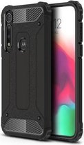 Motorola Moto G8 Plus Hybride Hoesje Zwart