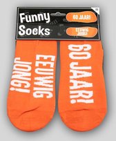 Sokken - Funny socks - 60 jaar! Eeuwig jong! - In cadeauverpakking met gekleurd lint
