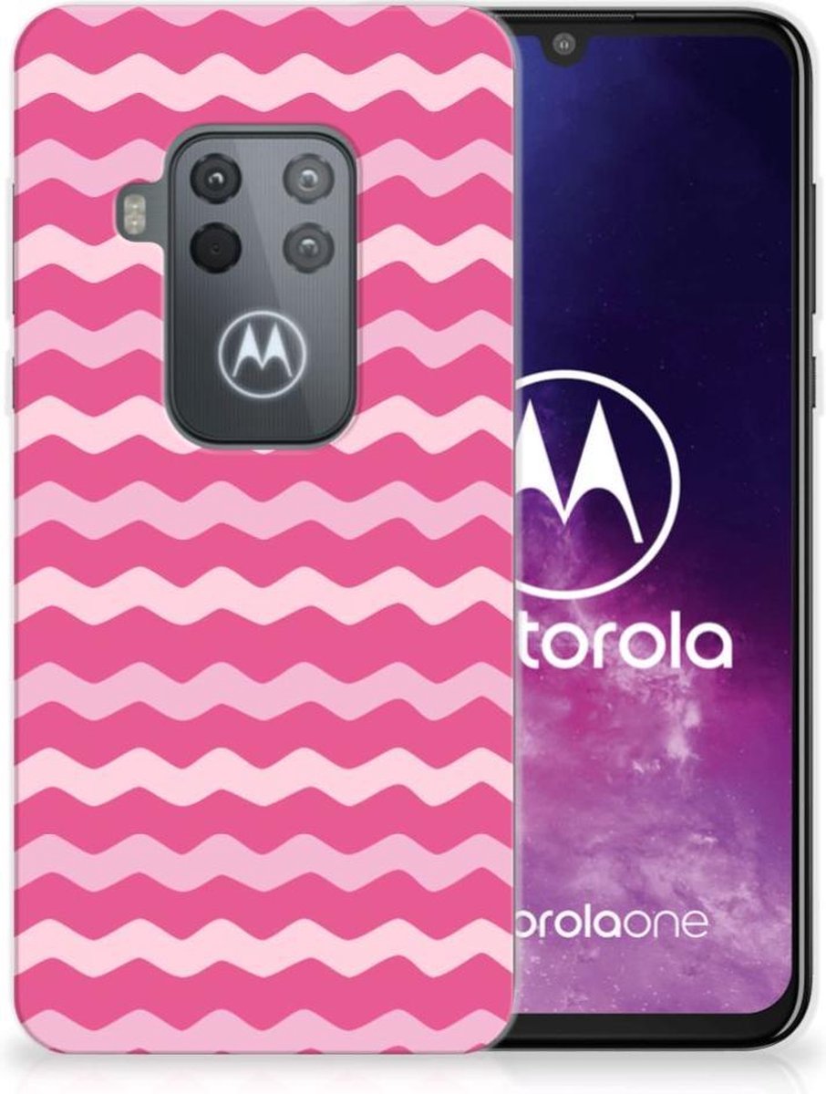 Motorola One Zoom TPU bumper Waves Pink