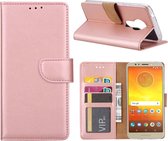 Xssive Hoesje voor Motorola Moto E5 - Book Case - geschikt voor 3 pasjes - Rose Goud