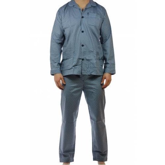 SESTO SENSO Heren Pyjama Set Lange Mouw Broek Met Zak Katoen Top & Bottom Nachtkleding XL Granat