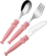 EME Pappallegra kinderbestek - set mes, vork en lepel (roze)