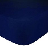 Het Ultieme Zachte Hoeslaken- Jersey -Stretch -100% Katoen -2Persoons-Lits-Jumeaux-180x200x30cm-Donkerblauw