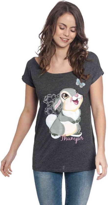 Bambi Klopfer Dames T-shirt - gemêleerd grijs - 4XL