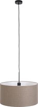 QAZQA combi - Landelijke Hanglamp met kap - 1 lichts - Ø 500 mm - Bruin - Woonkamer | Slaapkamer | Keuken