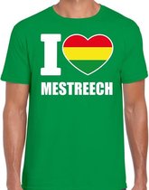 Carnaval t-shirt I love Mestreech voor heren - groen - Maastricht - Carnavalshirt / verkleedkleding S