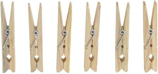 80x Wasknijpers / wasspelden van hout - huishoudelijke producten / grote knijpers | bol.com