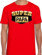 Super papa cadeau t-shirt rood voor heren L
