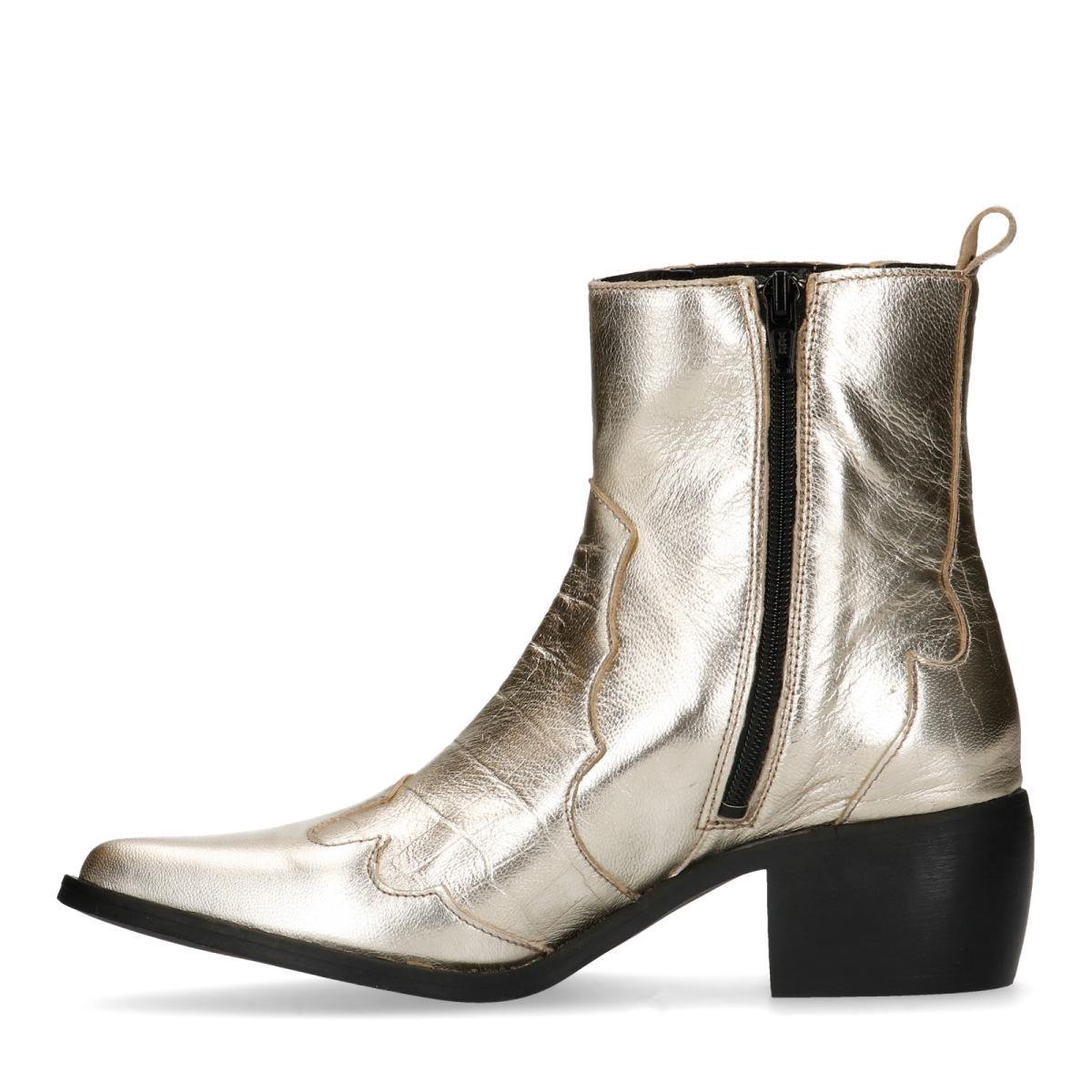 Manfield - Dames - Gouden western boots - Maat 39 | bol.com