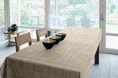 PVC Tafellaken - Tafelkleed - Tafelzeil - Geweven - Opgerold op koker - Geen Plooien - Duurzaam - Beige - 140 cm x 350 cm