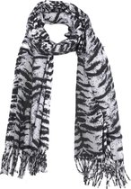 Dielay - Zachte Sjaal met Dierenprint - 180x70 cm - Zwart en Wit