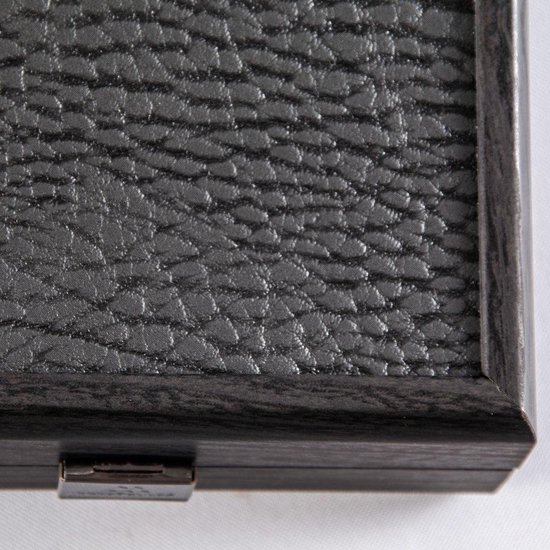 Thumbnail van een extra afbeelding van het spel Leatherette Black & Dusty Pink Backgammon - 48x30cm - met 2 schaduwen  Top Kwaliteit