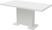 Uitschuifbare Eettafel Wit hoogglans (Incl LW Klok) - Dineertafel - Eet tafel - Eetkamertafel - Woonkamer tafel