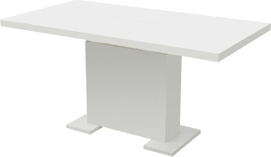 Uitschuifbare Eettafel Wit hoogglans (Incl LW Klok) - Dineertafel - Eet  tafel -... | bol.com