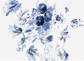 KEK Amsterdam Royal Blue Flowers| fotobehang van | WP-225| 8 baans behang