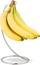Relaxdays bananenhouder - banaanhouder - verchroomd ijzer - bananen ophangen - zilver