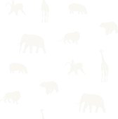 Origin Wallcoverings behangpapier dieren mat wit en glanzend zilver - 347688 - 0,53 x 10,05 m