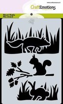 Sjabool - Dierensjabloon - Magic Forest - Eekhoorn, Vos, Konijn - Dieren 15x10,5cm - A6 - CraftEmotions