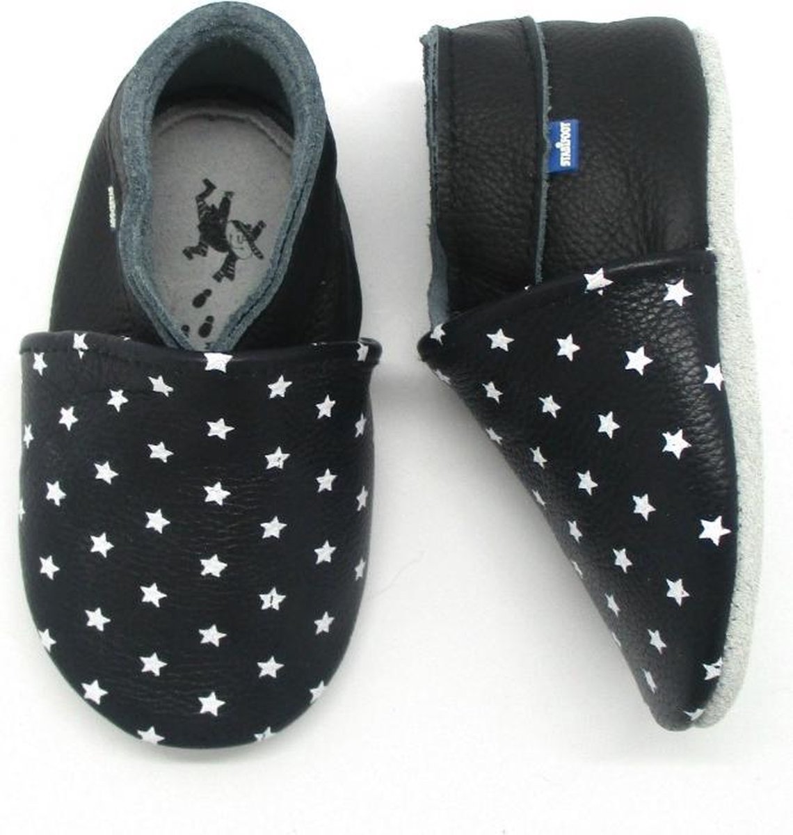 Stabifoot Babysoft babyslofjes zwart sterren 12