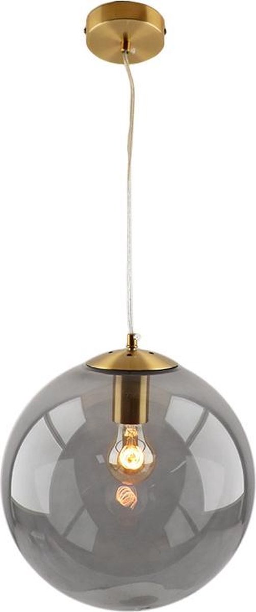 Olucia Dolf - Design Hanglamp - Glas/Metaal - Brons - Bol - 30 cm