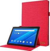 Tablet hoes geschikt voor Lenovo Tab E10 hoes - Book Case met Soft TPU houder - Rood