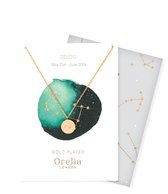 Orelia ketting - Sterrenbeeld 'Tweeling' - goudkleurig met giftcard en envelop