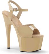 Pleaser Sandaal met enkelband -35 Shoes- ADORE-709 Creme