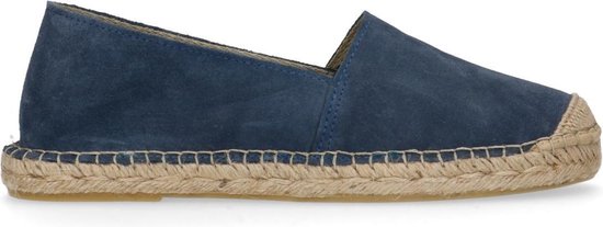 Manfield - Dames - Suède espadrille blauw - Maat 40 | bol.com