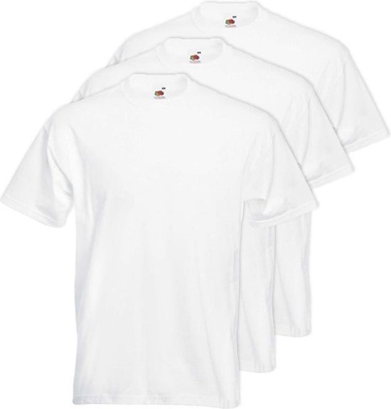 3x T-shirt blanc basique grande taille pour homme - 5XL - chemises en coton abordables