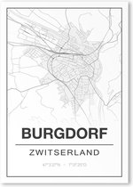 Poster/plattegrond BURGDORF - 30x40cm