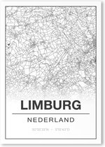 Poster/plattegrond LIMBURG - 30x40cm