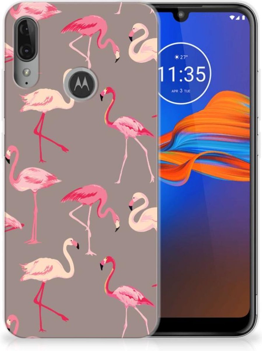 Motorola Moto E6 Plus TPU Hoesje Flamingo
