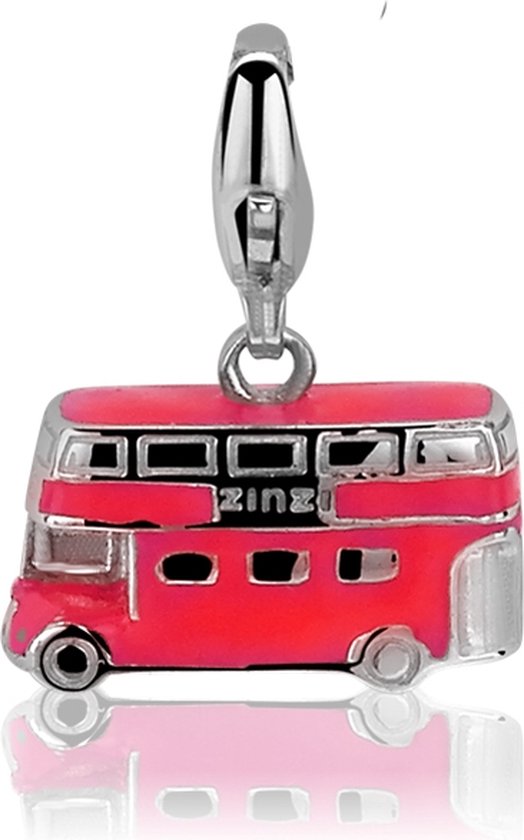 Zinzi breloque argent double decker rouge CHARMS323