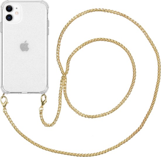 iMoshion Glitter Backcover met ketting iPhone 11 hoesje - Transparant |  bol.com