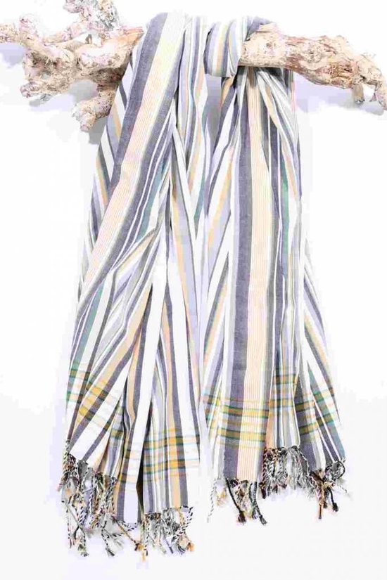 Kikoy Handdoek Sana Stripes 170x95cm - Dun strandlaken - Saunadoek - Saunalaken - Omslagdoek - Stranddoek - Reishanddoek - Plaid - 170x95cm