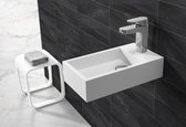 Toilette Fontaine Nila - Meuble WC Wc Solid Surface - Blanc Mat Gauche 40x22cm