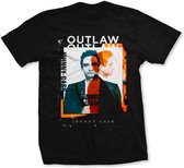 Johnny Cash Heren Tshirt -S- Outlaw Photo Zwart