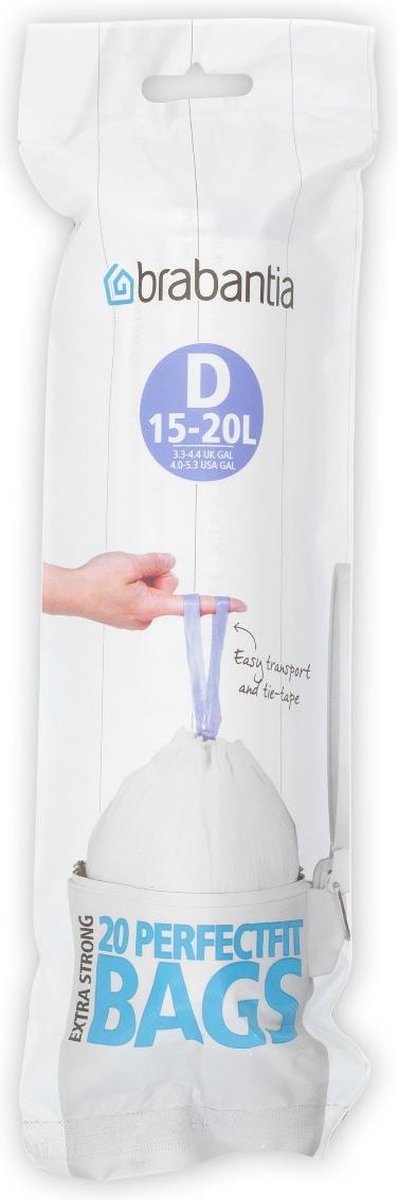 Goedkoopste Brabantia PerfectFit Afvalzak met trekbandsluiting - 15/20 l - Code D - 20 stuks