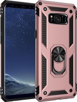 Xssive Anti Shock Back Cover met Magnetische Ringhouder voor Samsung Galaxy S8 Plus - Rose Goud